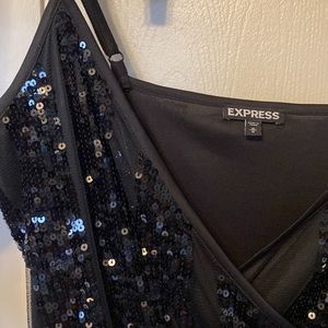 EXPRESS BLACK SEQUENCE DRESS SIZE MEDIUM WITH STRAPS